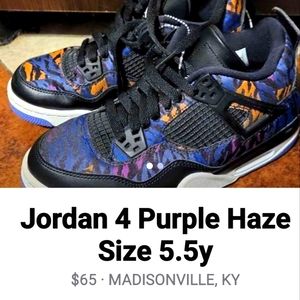 Purple Haze Jordan's 4 size 5.5Y